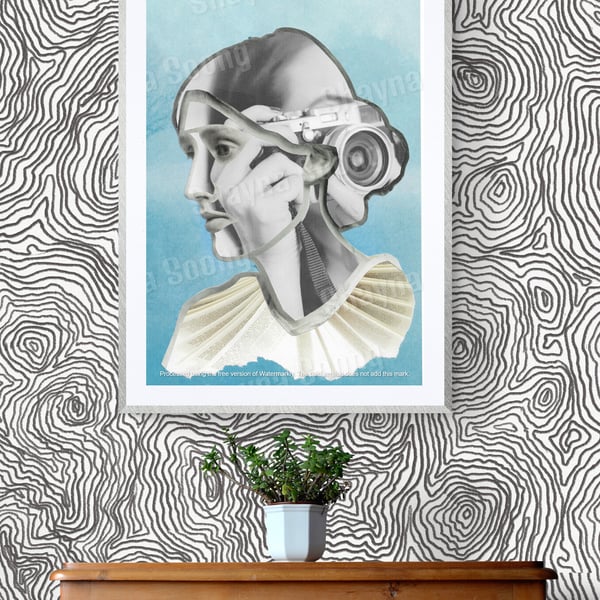 'Iconic' print of handmade collage