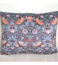 Velvet Bolster Cushion Cover William Morris Strawberry Thief 16" x 12 Blue 12x16 - Image 3