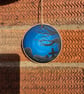 Hand Painted Halloween Graveyard Wooden Slice – Spooky Blue Night Scene Ornament
