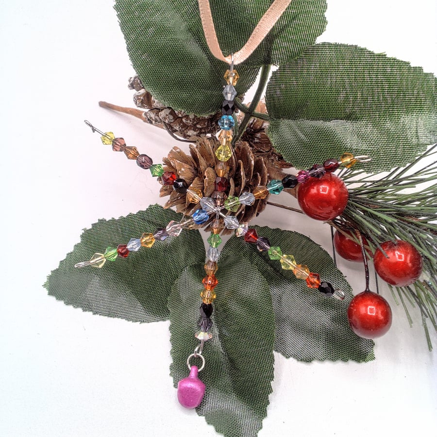 Crystal Christmas Star Tree Decoration, Xmas Star Bauble, Secret Santa