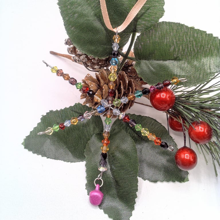 Crystal Christmas Star Tree Decoration, Xmas Star Bauble, Secret Santa