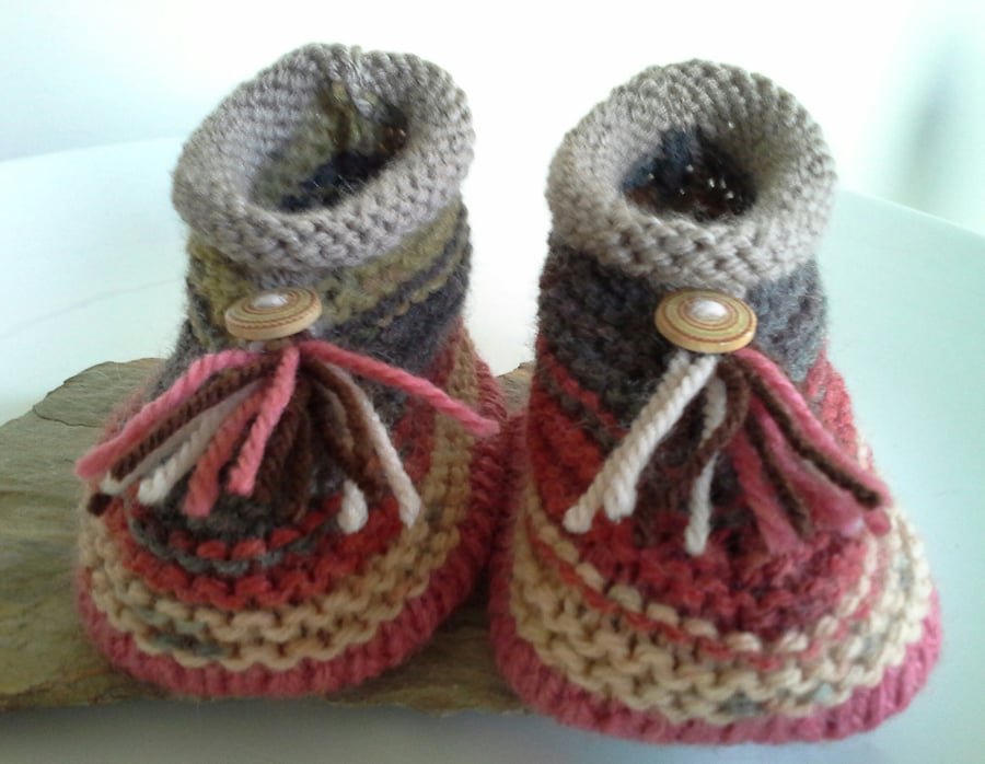 Baby Boys Booties  with wool  6-9 month size