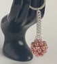 Handbag Charm, Initialled, Rose Gold Lava Beads Orb, Keyring  - Image 7