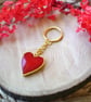 Red Sparkly Heart Keyring - Gold Edition - Image 3