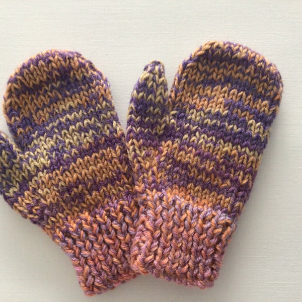 Small Child toddler mittens hand knit