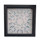 Homemade White Butterflies with Blue Heart body - Shadow Box