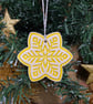 Ceramic snowflake tag (yellow) - Image 4