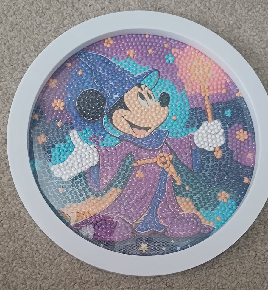 Diamond painted mickey mouse picture 