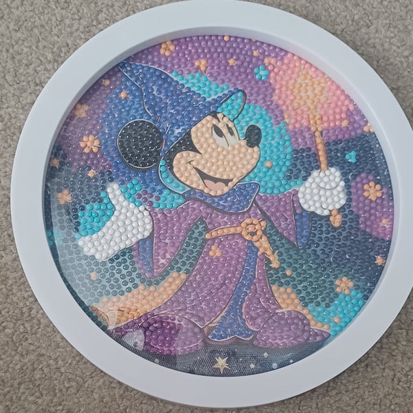Diamond painted mickey mouse picture 