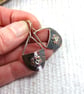 Earrings, Sterling Silver and Copper Teardrop Flower Droppers - Image 3