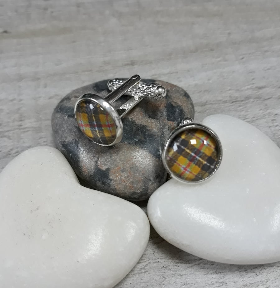 TCL01 12mm Cornish Tartan cufflinks