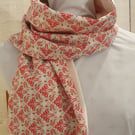 Liberty of London Print Long Scarf.Cotton Tana Lawn and Velvet  