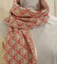 Liberty of London Print Long Scarf.Cotton Tana Lawn and Velvet  