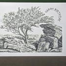 Sticks and Stones Pencil Art Card: Blank or Personalised A6-Size Greetings Card