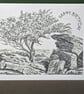 Sticks and Stones Pencil Art Card: Blank or Personalised A6-Size Greetings Card