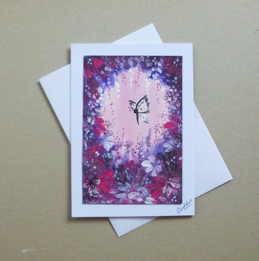 original art hand painted fantasy greetings card ( ref FA 137 A1 )
