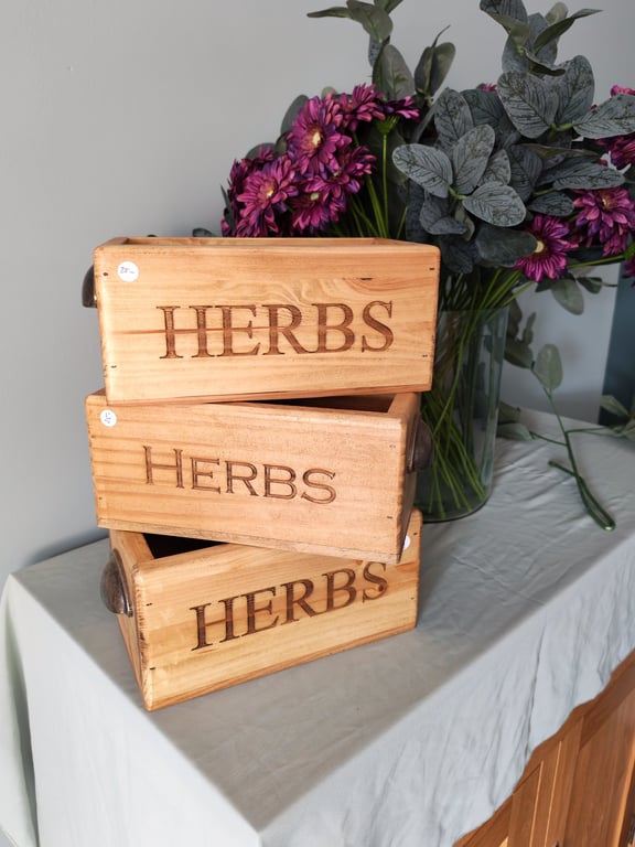 Handmade Wooden Herb Box