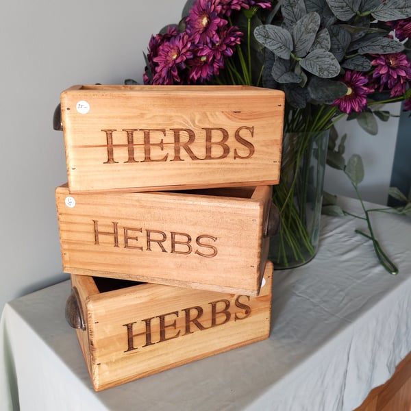 Handmade Wooden Herb Box