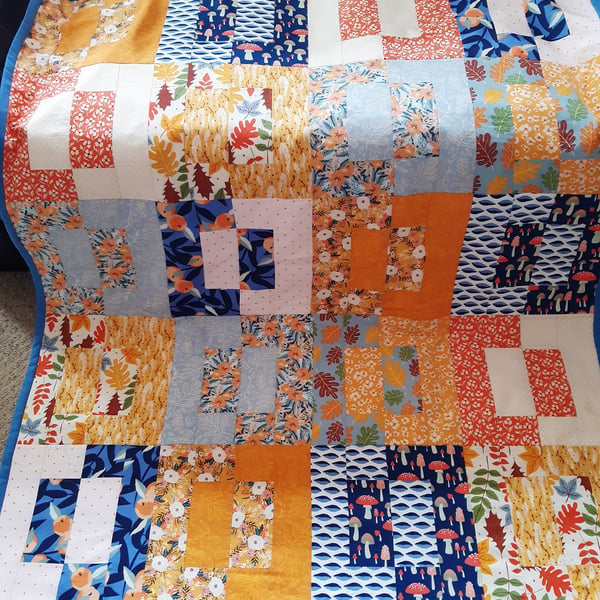 Patchwork Quilt in Sunshine and Showers Zen Chic Design