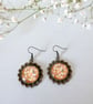 Vintage Style Dangle Earrings with Flower Art - Image 5