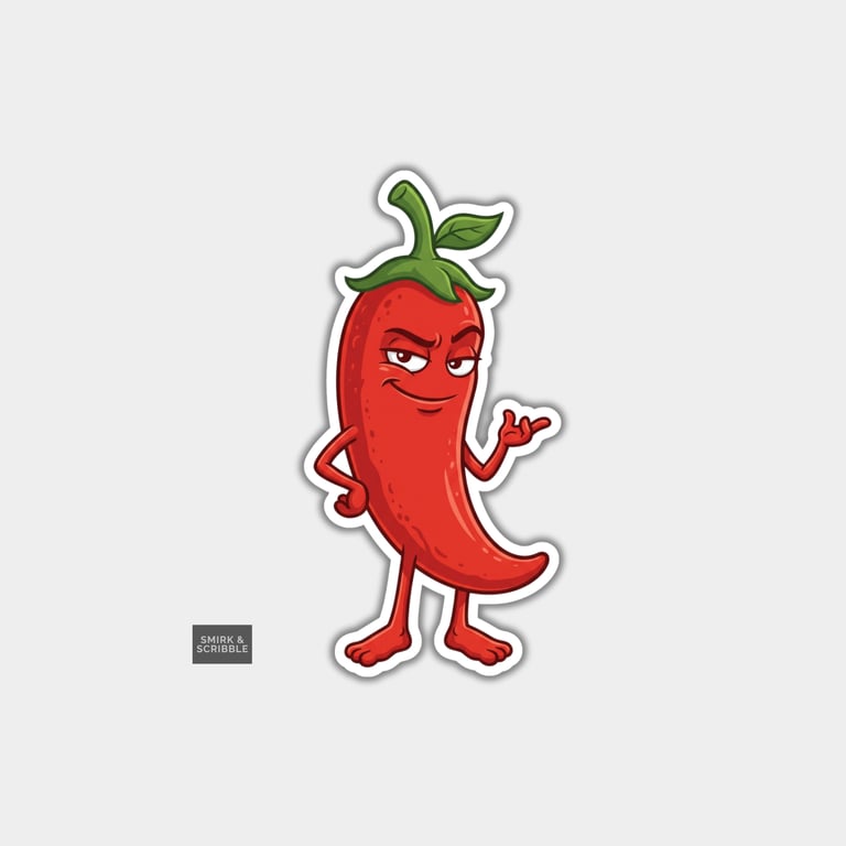 Funny Vinyl Die Cut Sticker For Adults - Cheeky Chilli 