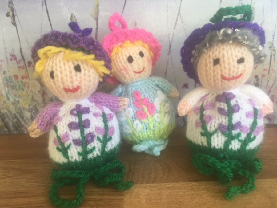  LAVENDER LADIES - hand knitted