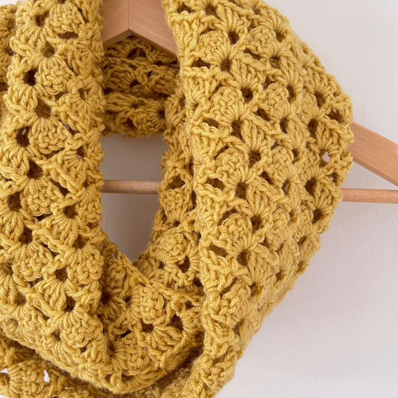 Mustard Infinity Scarf - Handmade Crochet - Practical Present