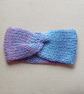 HAND KNIT Ladies Blueberry Ice Headband