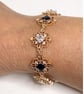 Vintage Style Sapphire Crystal Gold Bracelet, Regency Inspired Jewelry - Image 4