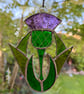 Stained Glass Thistle - Handmade Hanging Window Decoration  - Image 6