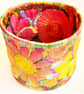 Cuff - Fabric Bracelet with Free Machine Embroidery  - Image 2