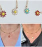 Minimalist Daisy Necklace – Stainless Steel - Red, Lilac, White or Turquoise - Image 10