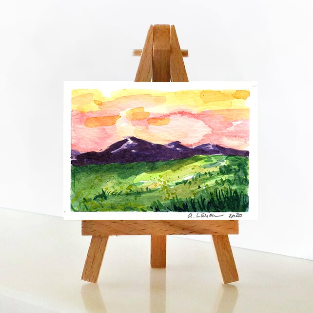 'Warm Shadows' - ACEO Original Mixed Media Painting