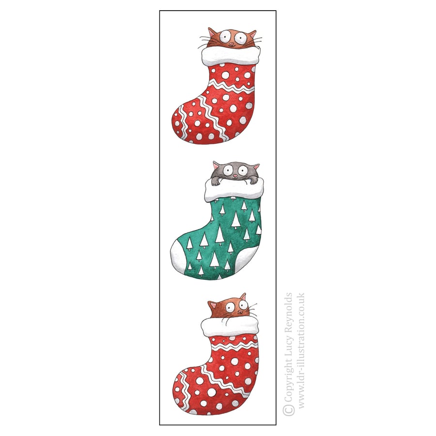 Cats in Stockings Bookmark