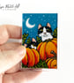 Tuxedo Cats with Pumpkins – Slight Seconds Fridge Magnet (70x45mm) - Image 2