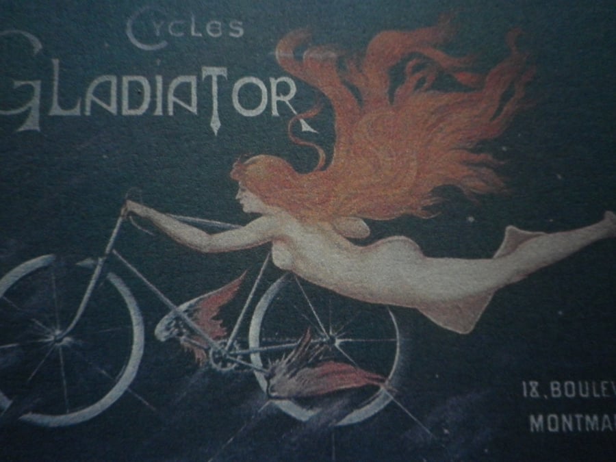 Naked Lady on Bicycle,A4 unframed , mounted free hook & easel, free shpping 6792