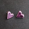 small ceramic loveheart stud earrings