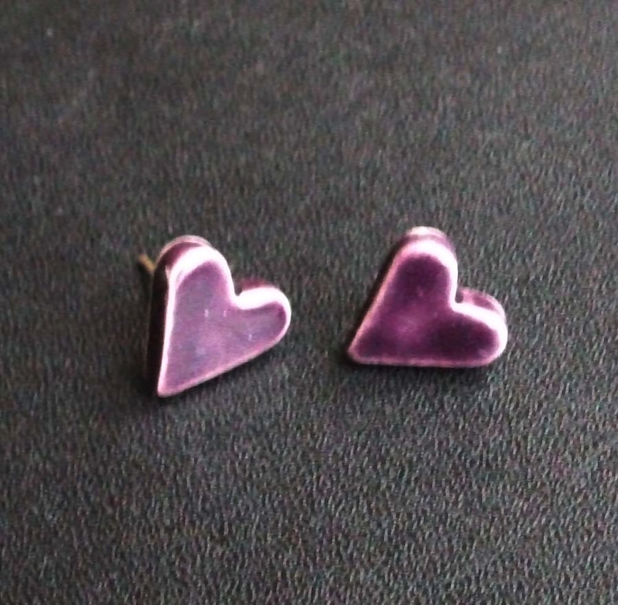 small ceramic loveheart stud earrings