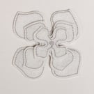 Pack of 3 White Small, Medium and Large Felt Flower Craft Embellishments
