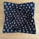 Perfectly Imperfect Nautical Print Quilted Fabric Bowl Cosy