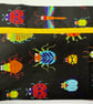 Small zipped purse - multicoloured beetles with sunshine yellow zip - Image 2
