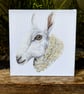 Border Leicester Ewe Acrylic Portrait Painting 