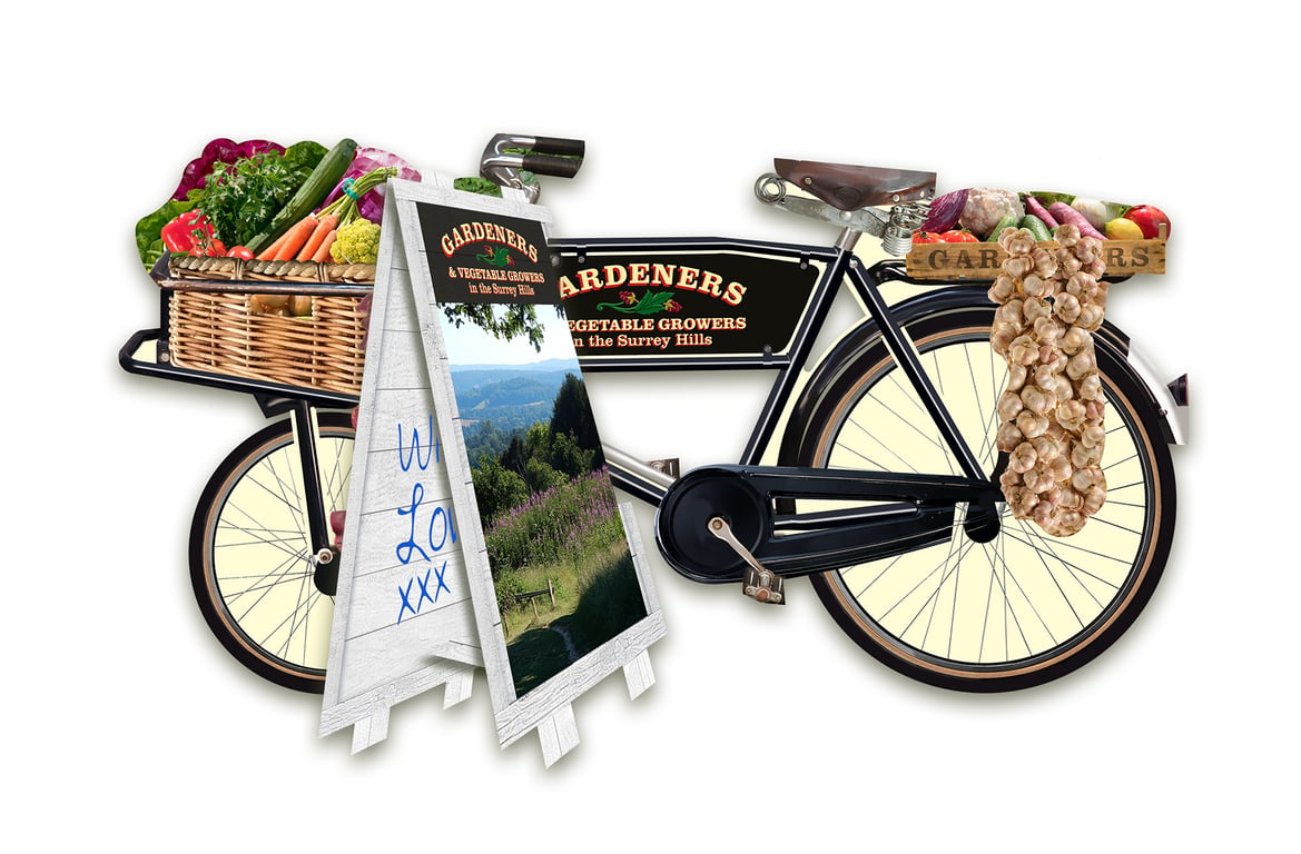 Gardeners Delivery Bike 3D sports greeting card
