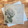 Vintage Botanical Greeting Card. Handmade Parchment Paper Card. 
