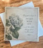 Vintage Botanical Greeting Card. Handmade Parchment Paper Card. 