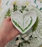 Lily of the valley "May birth flower" heart ring, jewellery dish