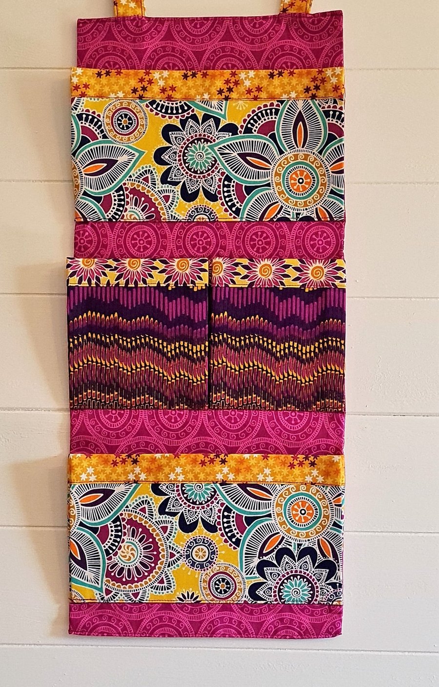 Hanging Pocket Organiser (Purple and Yellow)