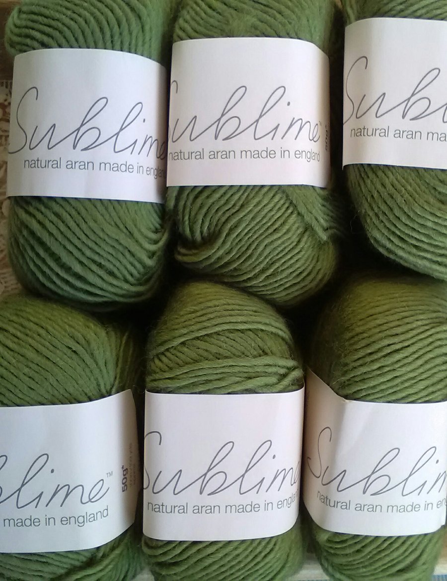 50g SUBLIME NATURAL ARAN Gracie Apple Green