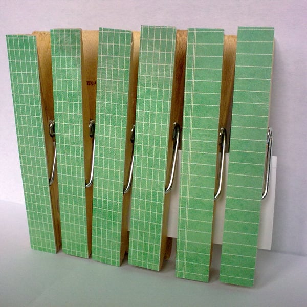 'Fourteen' Pegs Fridge Magnets Magnetic Card Mint Jotter