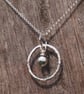 Silver Necklace, Silver Pebble Ring Pendant, Silver Jewellery